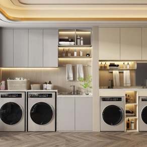 现代洗衣机柜3D模型下载